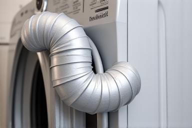 Installation of a sturdy semi-rigid aluminum transition duct behind a dryer